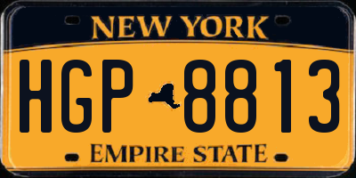 NY license plate HGP8813