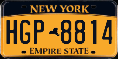 NY license plate HGP8814