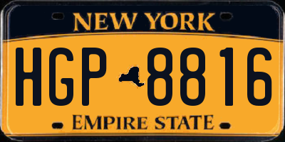 NY license plate HGP8816