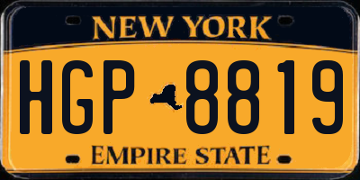 NY license plate HGP8819