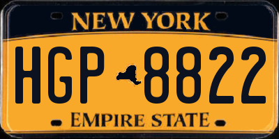 NY license plate HGP8822