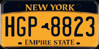 NY license plate HGP8823