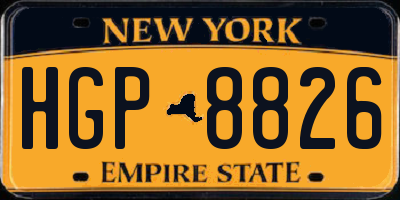 NY license plate HGP8826