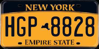 NY license plate HGP8828