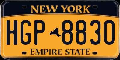 NY license plate HGP8830