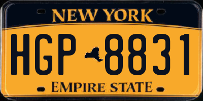 NY license plate HGP8831