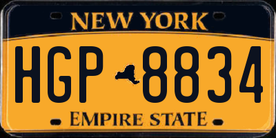 NY license plate HGP8834