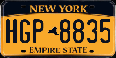 NY license plate HGP8835