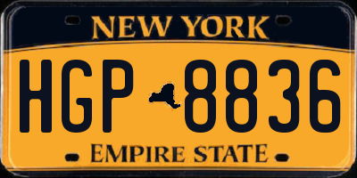 NY license plate HGP8836