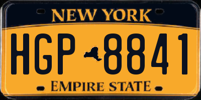 NY license plate HGP8841