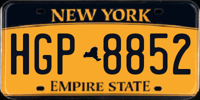 NY license plate HGP8852