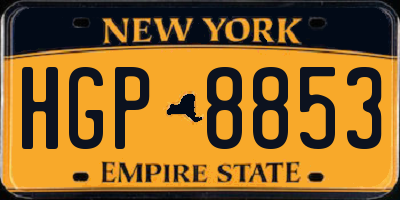 NY license plate HGP8853