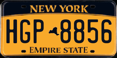 NY license plate HGP8856