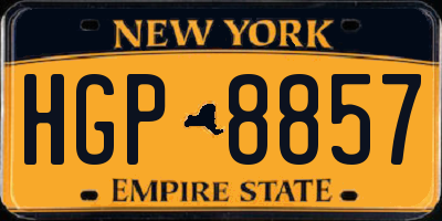 NY license plate HGP8857