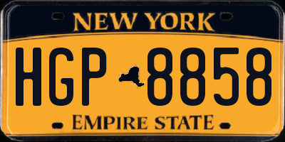 NY license plate HGP8858