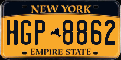 NY license plate HGP8862