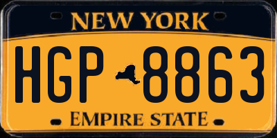 NY license plate HGP8863