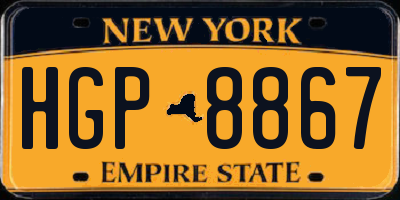 NY license plate HGP8867