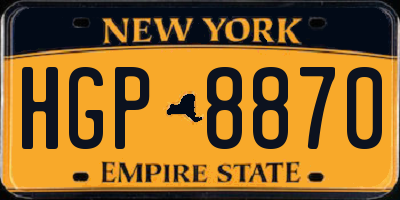 NY license plate HGP8870