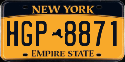 NY license plate HGP8871