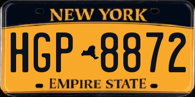 NY license plate HGP8872