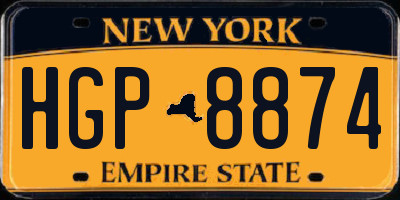 NY license plate HGP8874