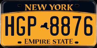 NY license plate HGP8876