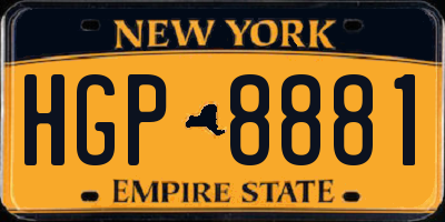 NY license plate HGP8881