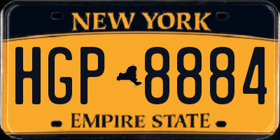 NY license plate HGP8884