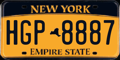 NY license plate HGP8887