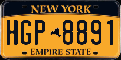 NY license plate HGP8891