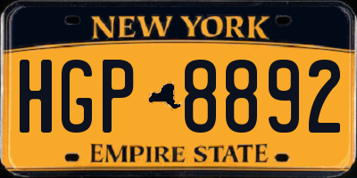 NY license plate HGP8892