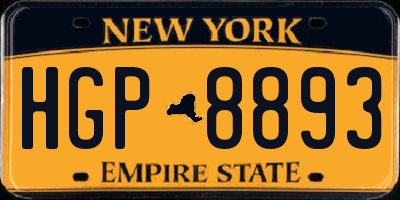 NY license plate HGP8893
