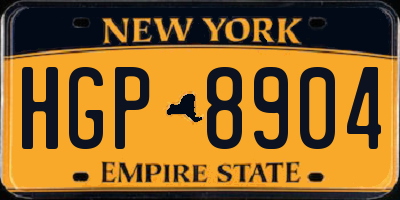 NY license plate HGP8904