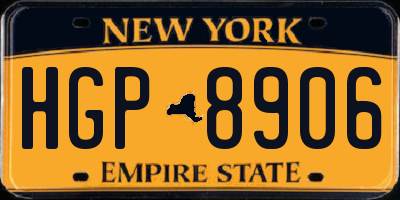 NY license plate HGP8906