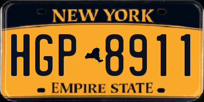 NY license plate HGP8911