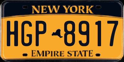 NY license plate HGP8917