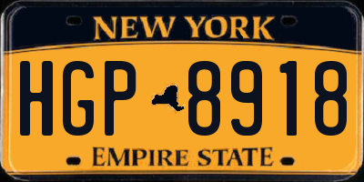 NY license plate HGP8918