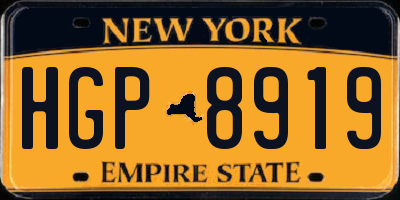 NY license plate HGP8919