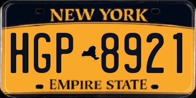 NY license plate HGP8921