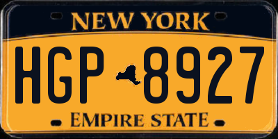 NY license plate HGP8927