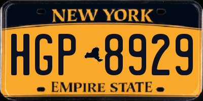 NY license plate HGP8929