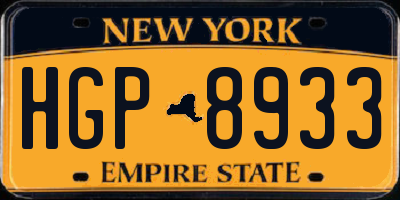 NY license plate HGP8933