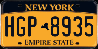 NY license plate HGP8935