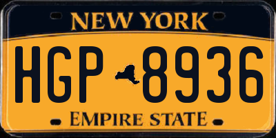 NY license plate HGP8936