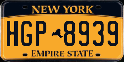 NY license plate HGP8939