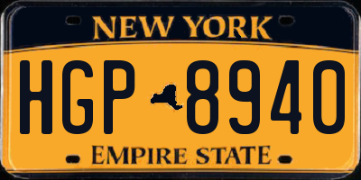 NY license plate HGP8940