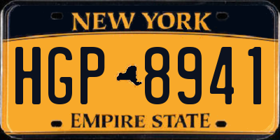 NY license plate HGP8941