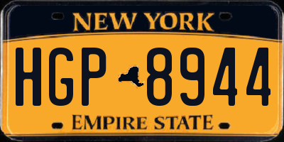 NY license plate HGP8944