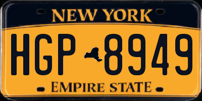 NY license plate HGP8949